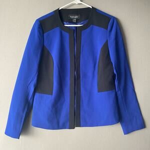Evan‎ Picone Black Label sz 6 blue black block color blazer